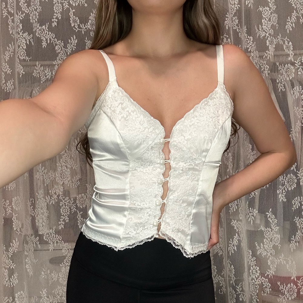 ♡ CIDER Lace Satin Top ♡